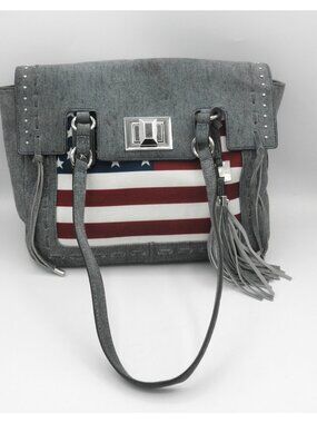 Aimee Kestenberg Hope for Warriors U.S.A. Flag Denim Shoulder Bag NEEDS WASHING!